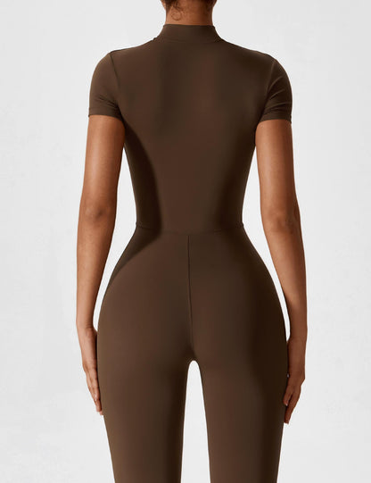 Damen Nahtloser Full-Zip Bodysuit