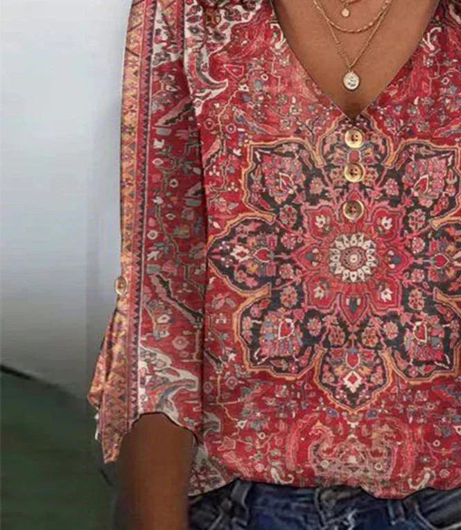 Damen Roter Druck Klassisch