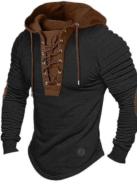 Herren Hoodie Kapuze Schnürung Streetwear