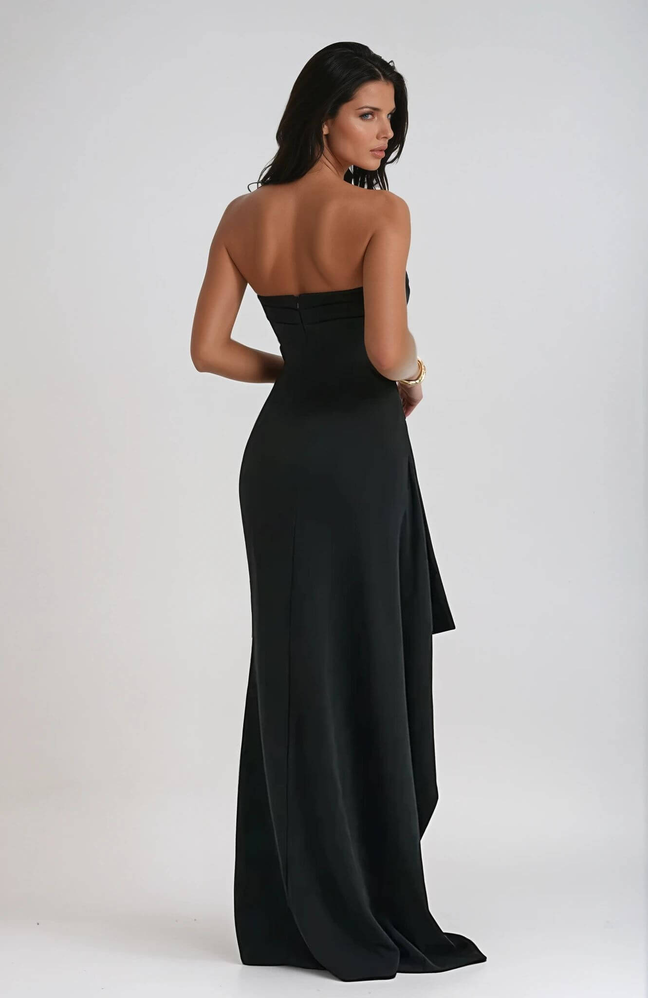 Damen Trägerloses Maxikleid Mit Schlitz