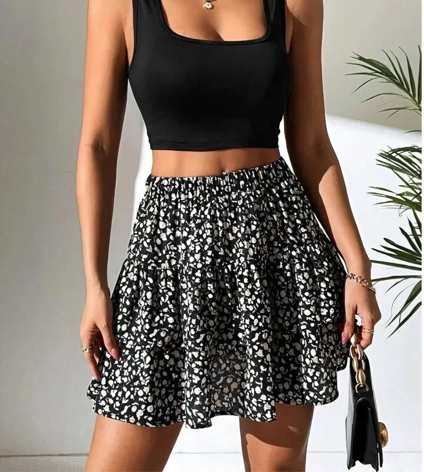Damen Minikleid Rockstil Sommerkleid